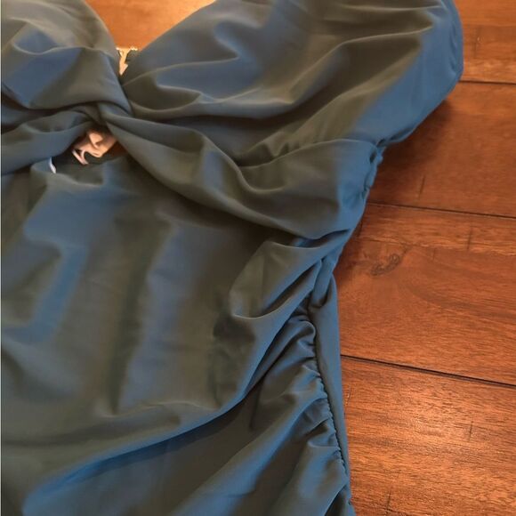 CUPSHE Tankini Swimsuit Cutout Ruched Mid Rise Reversible Bottom Size 3X NEW - Picture 16 of 16